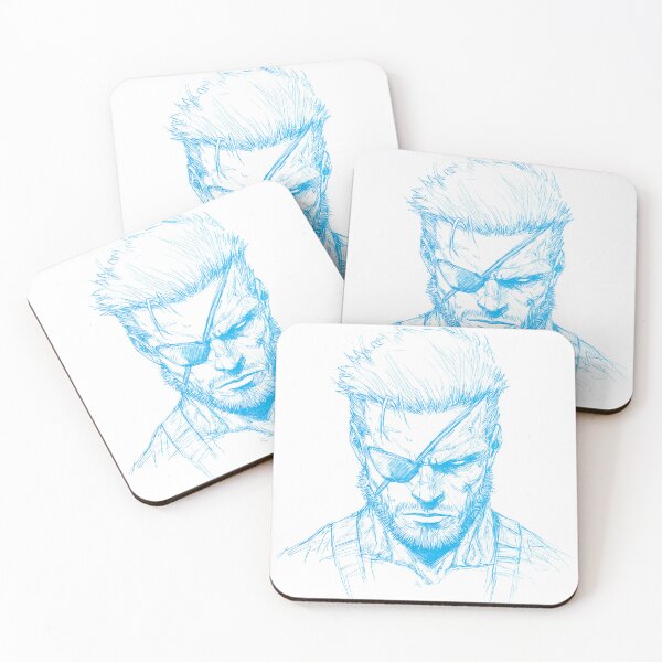 Item preview, Gritty Soldier Portrait Electric Blue Sketch Art Soldier with Eyepatch Design designed and sold by DesignArtist.ia.