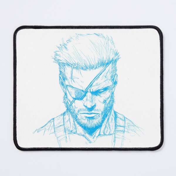 Item preview, Gritty Soldier Portrait Electric Blue Sketch Art Soldier with Eyepatch Design designed and sold by DesignArtist.ia.