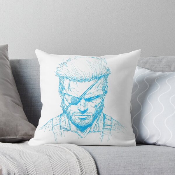 Item preview, Gritty Soldier Portrait Electric Blue Sketch Art Soldier with Eyepatch Design designed and sold by DesignArtist.ia.