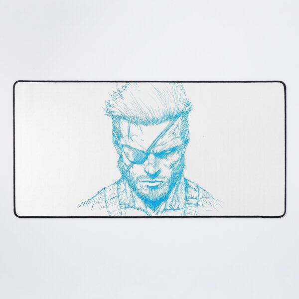 Item preview, Gritty Soldier Portrait Electric Blue Sketch Art Soldier with Eyepatch Design designed and sold by DesignArtist.ia.
