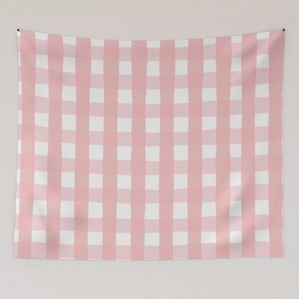 Item preview, plaid zigzagged repeat pattern in salmon pink designed and sold by Dinasworld.