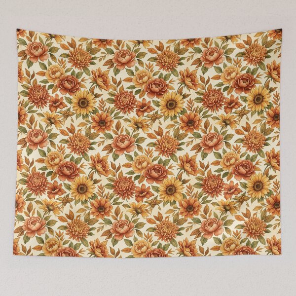 Item preview, Autumn Watercolor Botanical Floral Warm Tones Pattern designed and sold by Inkworksbyshery.