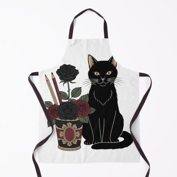 Item preview, Black Cat Velvet Ribbon Black Rose Pencil Cup Gift designed and sold by IllumeInk.