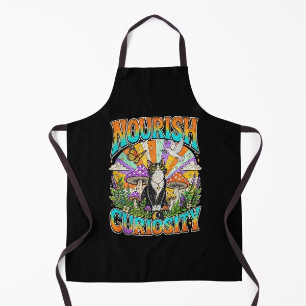 Item preview, Nourish Curiosity Psychedelic Tuxedo Cat Cottagecore Art designed and sold by b3ida-zl.