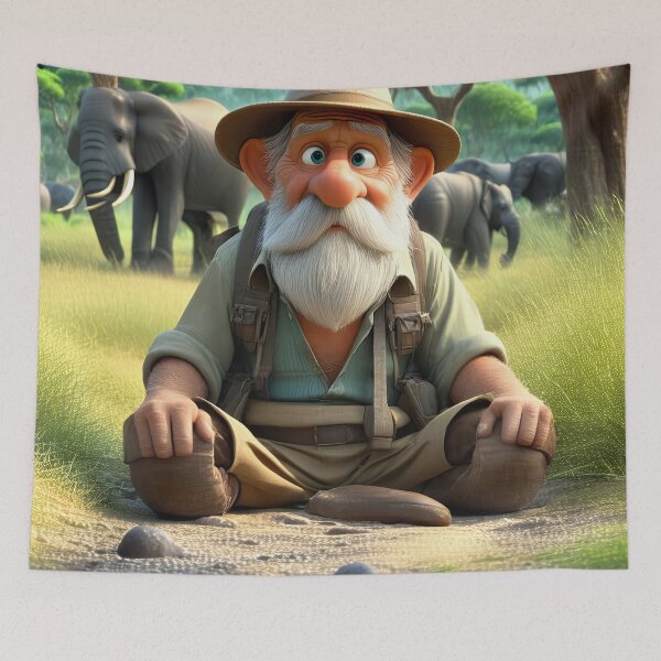 Item preview, Old Man on Safari designed and sold by Colin Bentham.