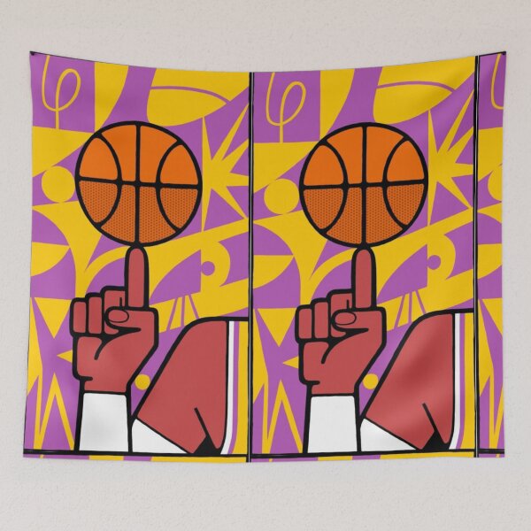 Artikelvorschau, Basketball digitale Kunst farbenfrohe Lakers entworfen und verkauft von Combatente.