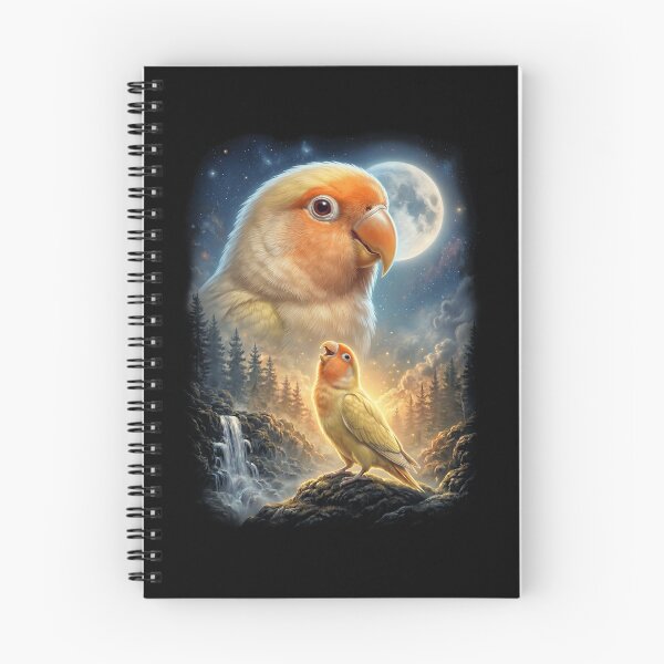 Item preview, Funny Lutino Lovebird Howling Moon Art Parrot Lover designed and sold by DoodleTortle.