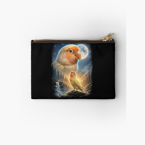 Item preview, Funny Lutino Lovebird Howling Moon Art Parrot Lover designed and sold by DoodleTortle.