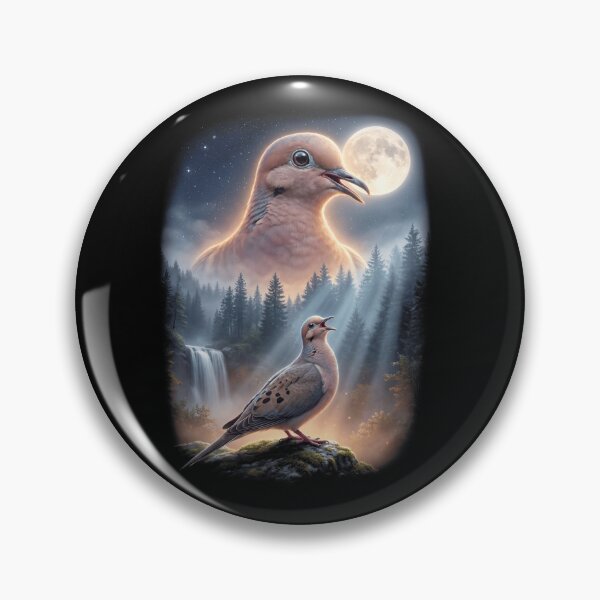Item preview, Funny Mourning Dove Howling Moon Art Bird Lover Birding designed and sold by DoodleTortle.