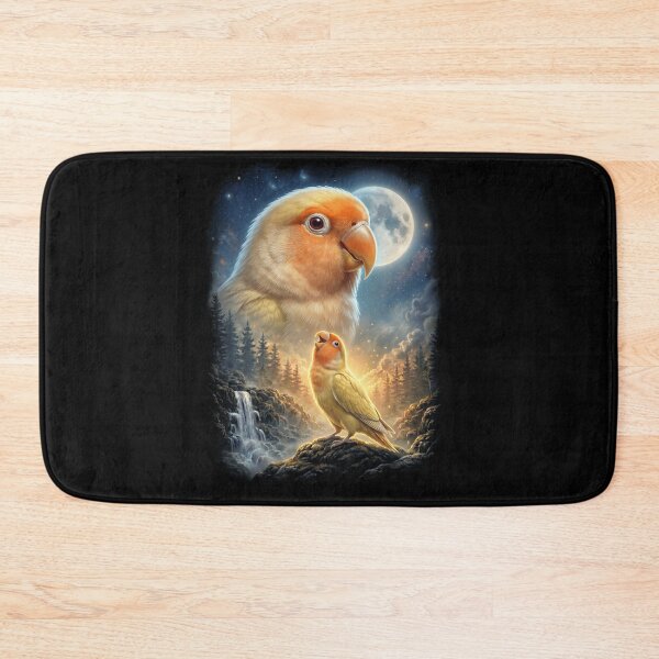 Item preview, Funny Lutino Lovebird Howling Moon Art Parrot Lover designed and sold by DoodleTortle.
