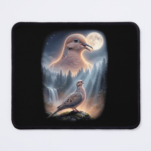Item preview, Funny Mourning Dove Howling Moon Art Bird Lover Birding designed and sold by DoodleTortle.