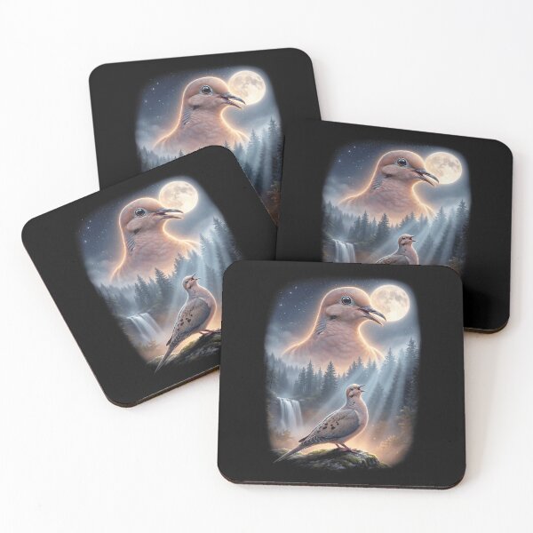 Item preview, Funny Mourning Dove Howling Moon Art Bird Lover Birding designed and sold by DoodleTortle.
