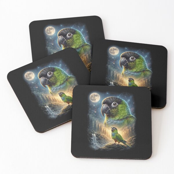 Item preview, Funny Nanday Conure Howling Moon Art Parrot Lover designed and sold by DoodleTortle.