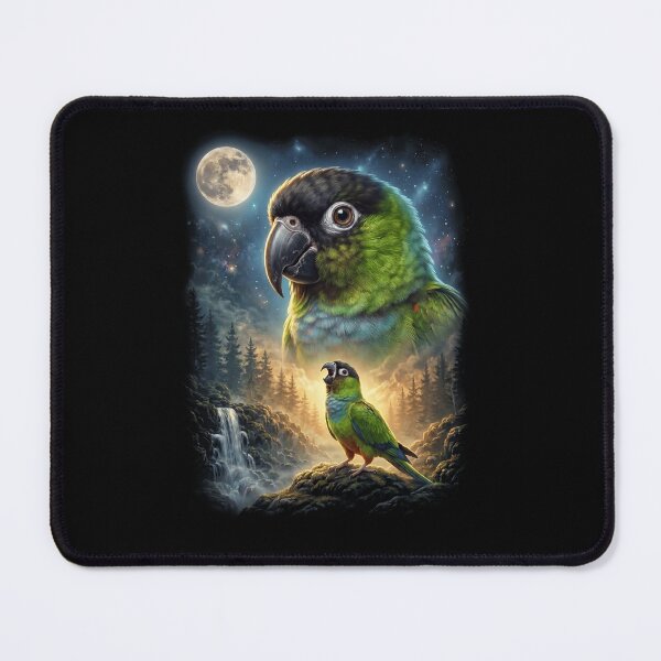 Item preview, Funny Nanday Conure Howling Moon Art Parrot Lover designed and sold by DoodleTortle.