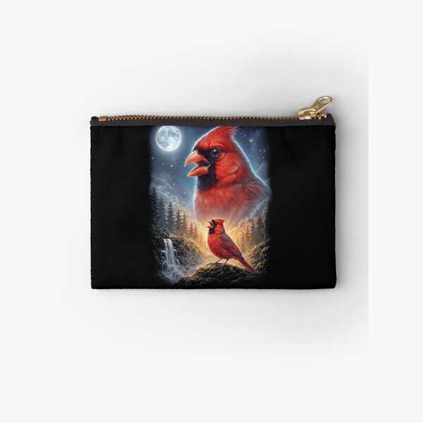 Item preview, Funny Northern Cardinal Howling Moon Art Bird Lover Birding designed and sold by DoodleTortle.