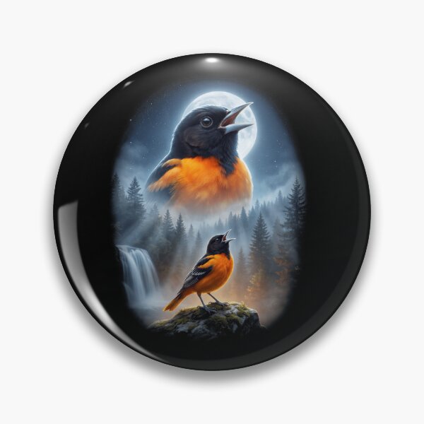 Item preview, Funny Oriole Howling Moon Art Bird Lover Birding designed and sold by DoodleTortle.