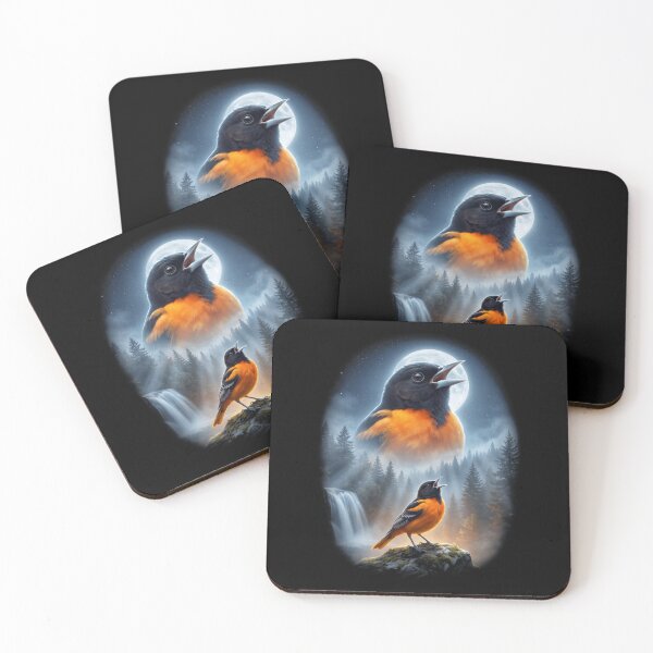 Item preview, Funny Oriole Howling Moon Art Bird Lover Birding designed and sold by DoodleTortle.