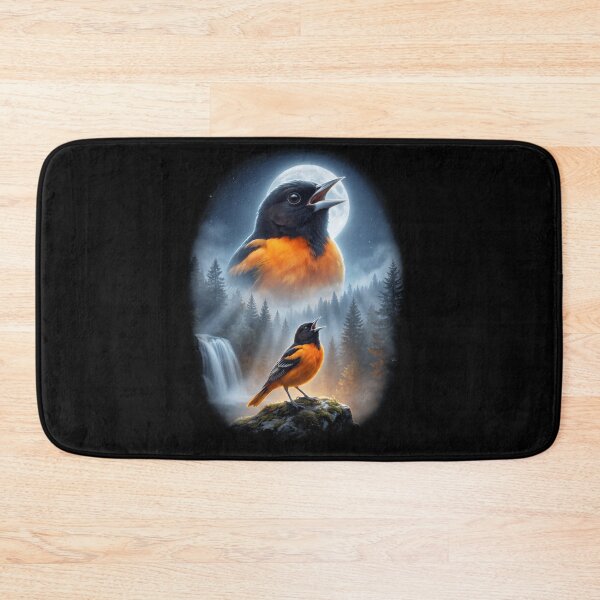 Item preview, Funny Oriole Howling Moon Art Bird Lover Birding designed and sold by DoodleTortle.