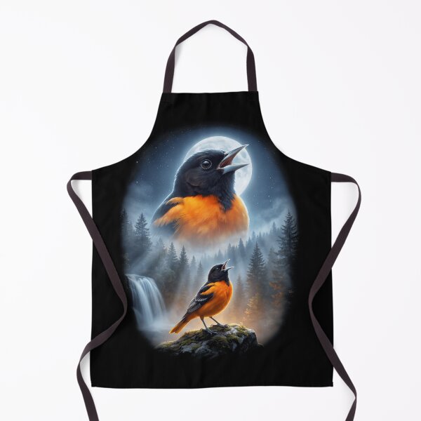 Item preview, Funny Oriole Howling Moon Art Bird Lover Birding designed and sold by DoodleTortle.