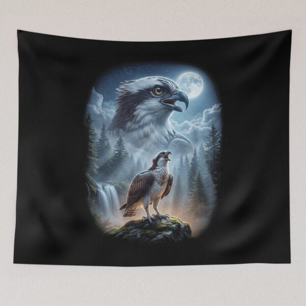 Item preview, Funny Osprey Howling Moon Art Bird Lover Birding designed and sold by DoodleTortle.