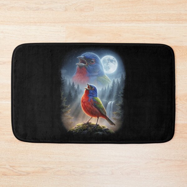 Item preview, Funny Painted Bunting Howling Moon Art Bird Lover Birding designed and sold by DoodleTortle.