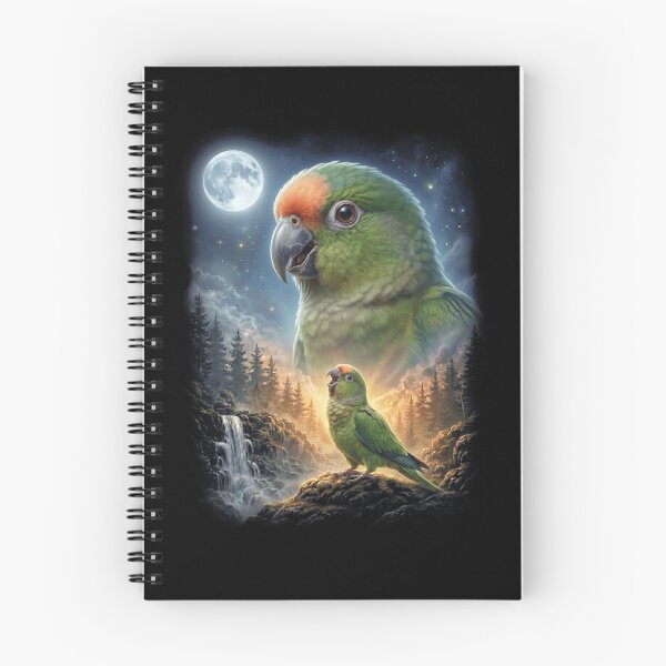 Item preview, Funny Peach Fronted Conure Howling Moon Art Parrot Lover designed and sold by DoodleTortle.