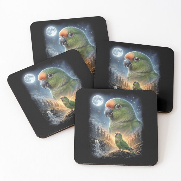 Item preview, Funny Peach Fronted Conure Howling Moon Art Parrot Lover designed and sold by DoodleTortle.