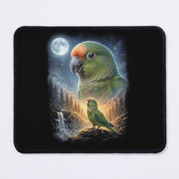 Item preview, Funny Peach Fronted Conure Howling Moon Art Parrot Lover designed and sold by DoodleTortle.