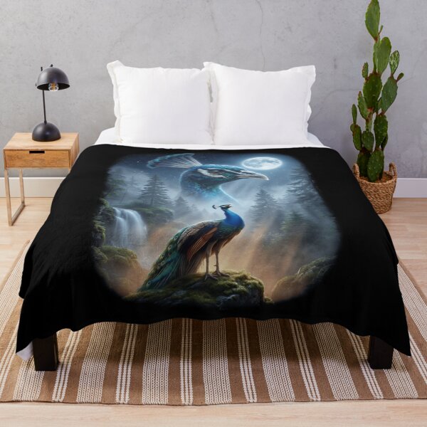 Item preview, Funny Peacock Howling Moon Art Bird Lover Birding designed and sold by DoodleTortle.