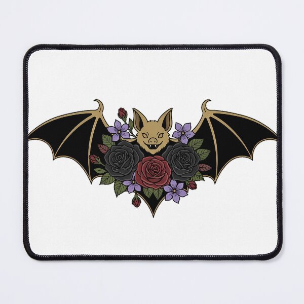 Item preview, Bat Black Rose Violet Flowers Gift designed and sold by IllumeInk.