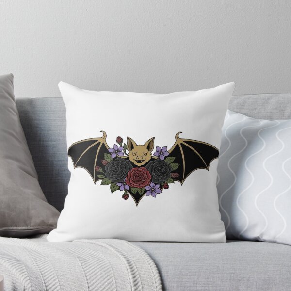 Item preview, Bat Black Rose Violet Flowers Gift designed and sold by IllumeInk.