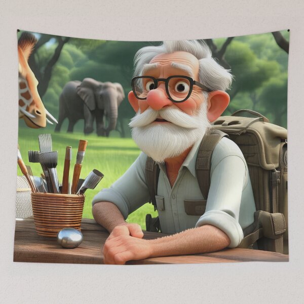 Item preview, Old Man on Safari designed and sold by Colin Bentham.