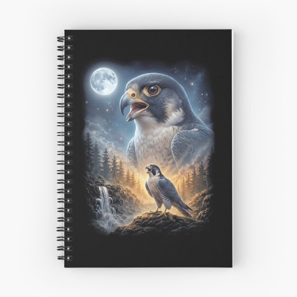 Item preview, Funny Peregrine Falcon Howling Moon Art Bird Lover Birding designed and sold by DoodleTortle.