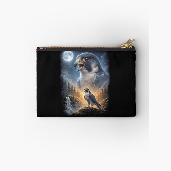Item preview, Funny Peregrine Falcon Howling Moon Art Bird Lover Birding designed and sold by DoodleTortle.