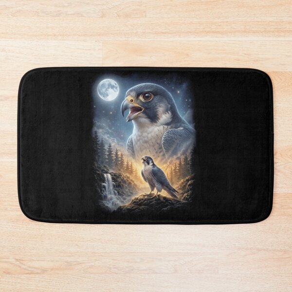 Item preview, Funny Peregrine Falcon Howling Moon Art Bird Lover Birding designed and sold by DoodleTortle.