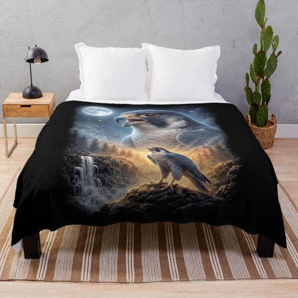 Item preview, Funny Peregrine Falcon Howling Moon Art Bird Lover Birding designed and sold by DoodleTortle.