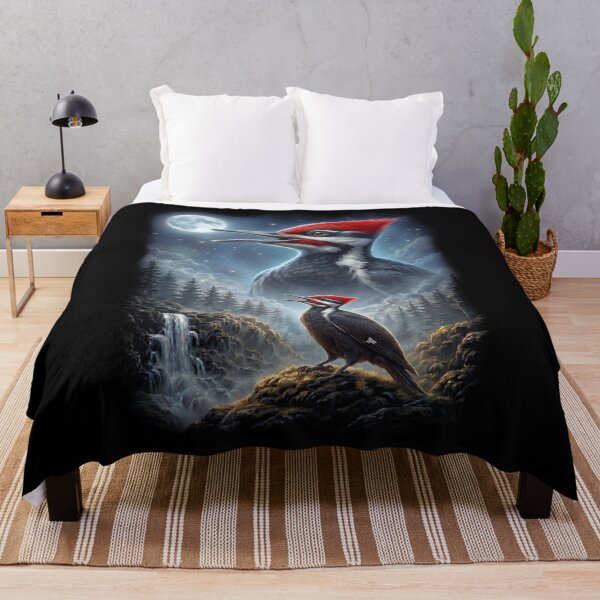 Item preview, Funny Pileated Woodpecker Howling Moon Art Bird Lover Birding designed and sold by DoodleTortle.