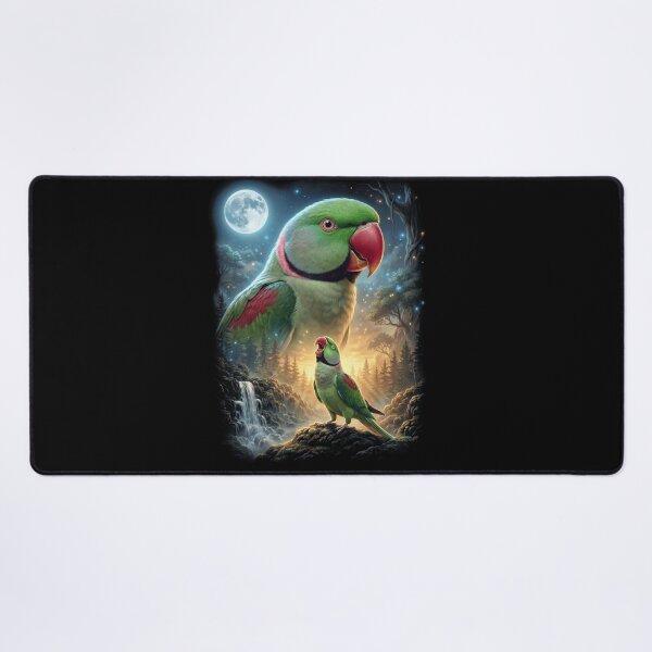 Item preview, Funny Psittacula Alexandri Howling Moon Art Parrot Lover designed and sold by DoodleTortle.