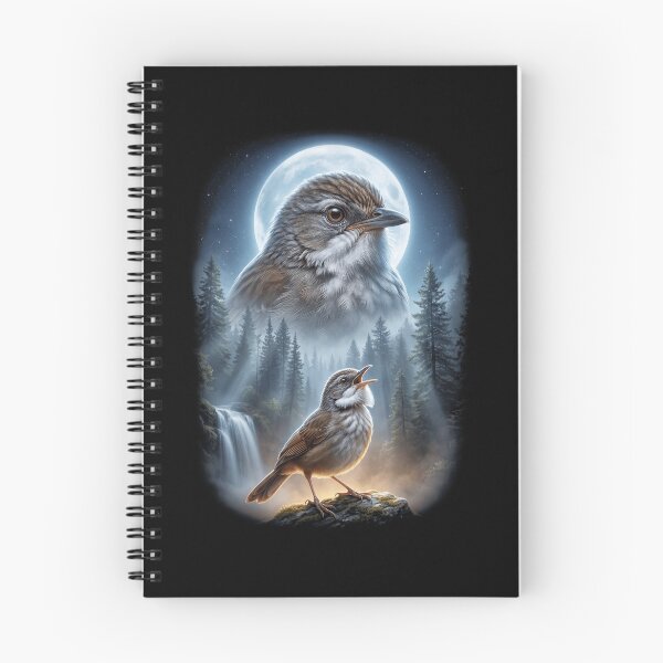 Item preview, Funny Puff Throated Babbler Howling Moon Art Bird Lover Birding designed and sold by DoodleTortle.