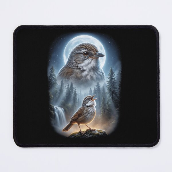 Item preview, Funny Puff Throated Babbler Howling Moon Art Bird Lover Birding designed and sold by DoodleTortle.
