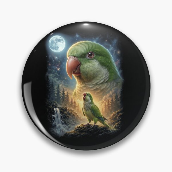 Item preview, Funny Quaker Howling Moon Art Parrot Lover designed and sold by DoodleTortle.