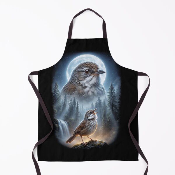 Item preview, Funny Puff Throated Babbler Howling Moon Art Bird Lover Birding designed and sold by DoodleTortle.