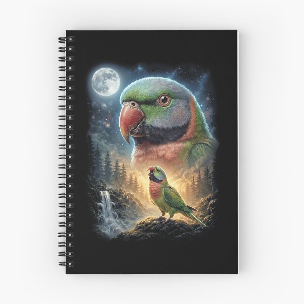 Item preview, Funny Red Breasted Parakeet Howling Moon Art Parrot Lover designed and sold by DoodleTortle.