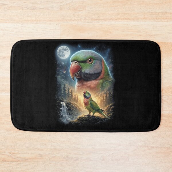 Item preview, Funny Red Breasted Parakeet Howling Moon Art Parrot Lover designed and sold by DoodleTortle.