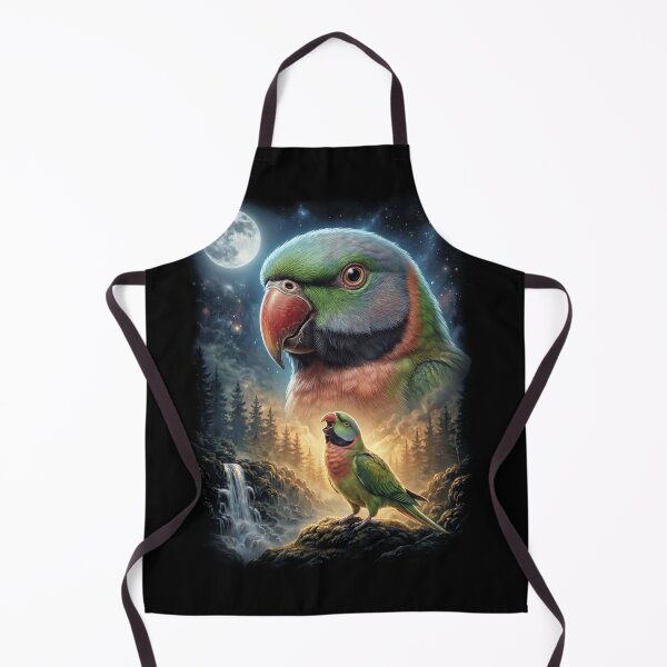 Item preview, Funny Red Breasted Parakeet Howling Moon Art Parrot Lover designed and sold by DoodleTortle.