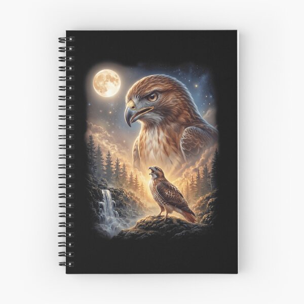 Item preview, Funny Red tailed Hawk Howling Moon Art Bird Lover Birding designed and sold by DoodleTortle.