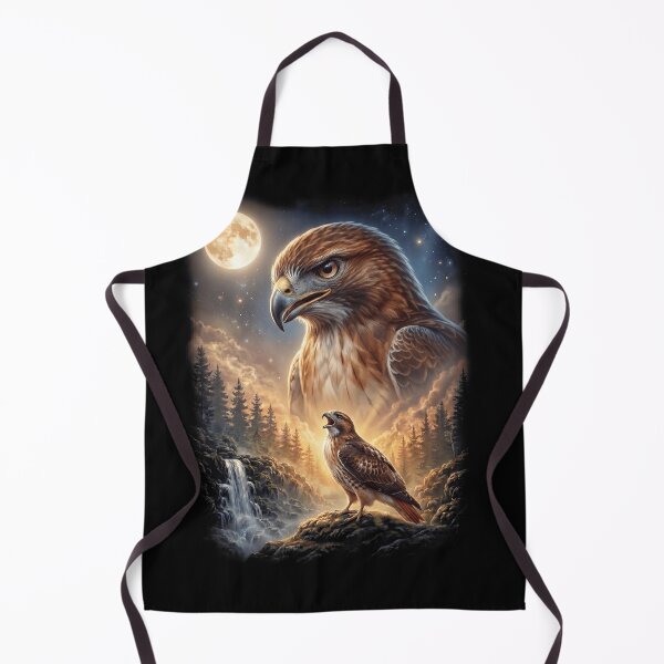 Item preview, Funny Red tailed Hawk Howling Moon Art Bird Lover Birding designed and sold by DoodleTortle.