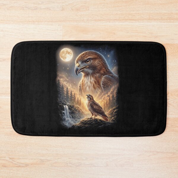 Item preview, Funny Red tailed Hawk Howling Moon Art Bird Lover Birding designed and sold by DoodleTortle.