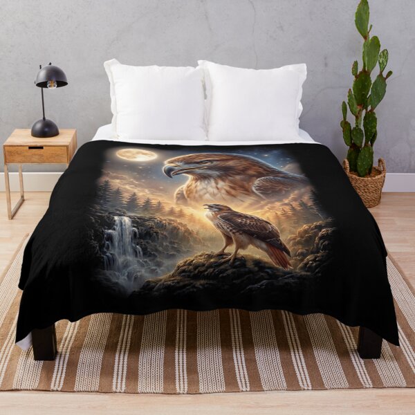 Item preview, Funny Red tailed Hawk Howling Moon Art Bird Lover Birding designed and sold by DoodleTortle.