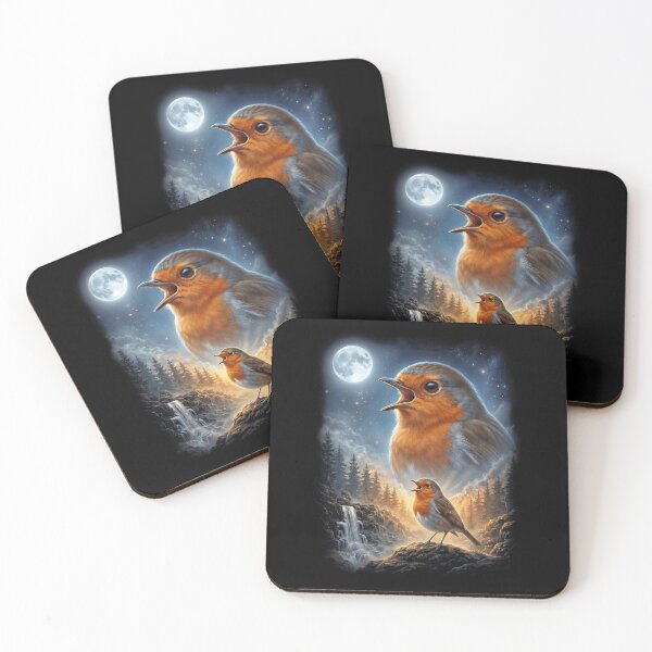 Item preview, Funny Robin Howling Moon Art Bird Lover Birding designed and sold by DoodleTortle.